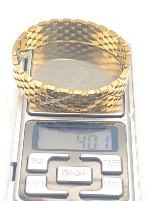 Bracelete  prata e Ouro 24k com 40g