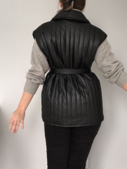 Czarna, pikowana kamizelka ala skórzana Bik Bok, OJ Nellie