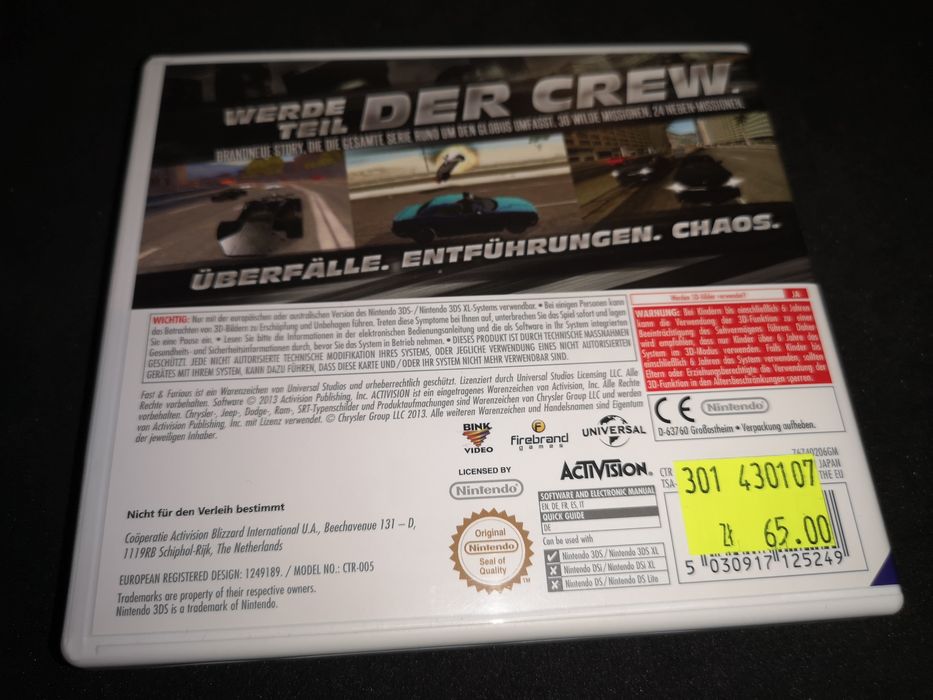 Fast & Furious 3DS 2DS NINTENDO gra ANG (testowana) kioskzgrami
