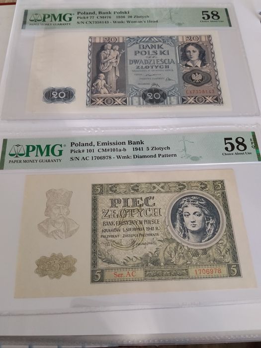 Banknoty 5 złotych 1941                          14