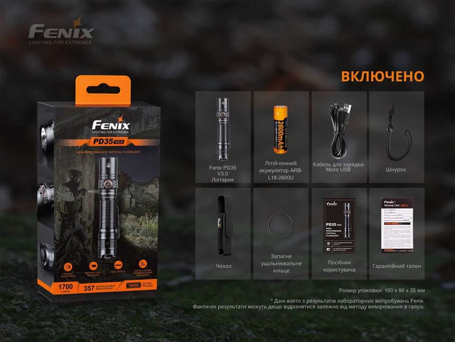 Fenix PD35 V3.0 Ліхтар (1700 Люмен) Офіційна Гарантія 5 років!