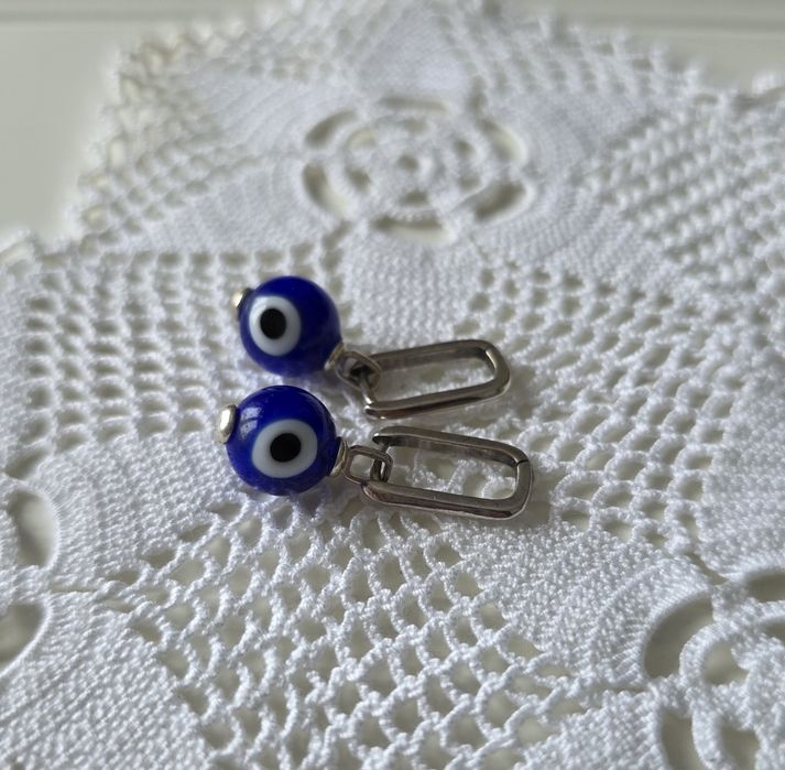 Kolczyki oko proroka evil eye nazar szkło earrings