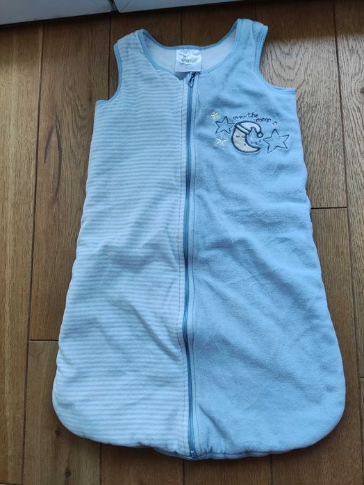 Śpiworek frotte niebieski zamek