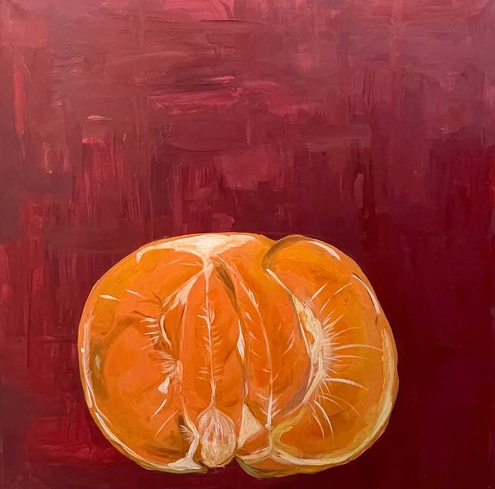 Obraz "Mandarynka" akryl na płótnie 120 x 120 cm