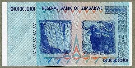 Banknot kolekcjonerski 100 Trillionów Dolarów Zimbabwe Unikat UV UNC