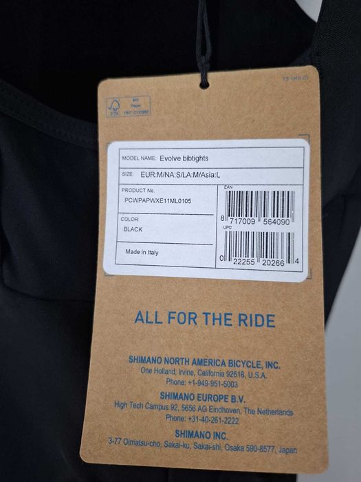 Spodnie rowerowe męskie Shimano Evolve Bib Tights black roz. M