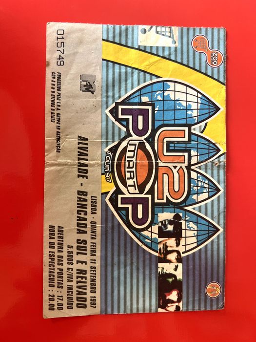 Bilhete U2 ALVALADE 1997