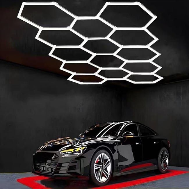 Lâmpada LED Hexagonal, Estrutura Branca
