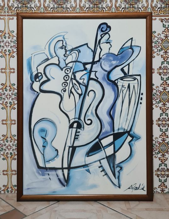 2 quadros artísticos abstratos impresso jazz (Alfred Gockel)