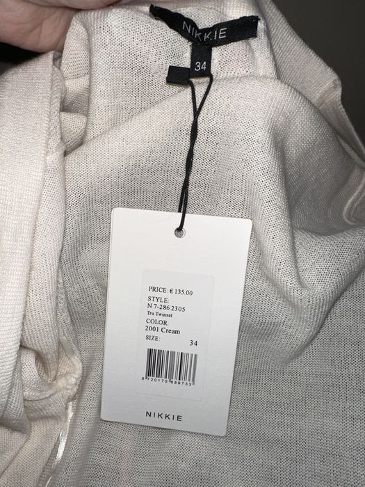 Conjunto top e casaco malha bege Nikkie novo XS