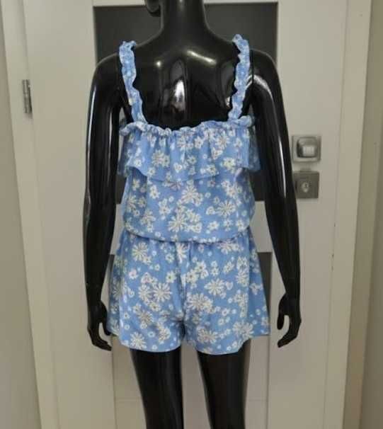 river Island kombinezon kwiaty 170 S M niebieski hiszpanka lato