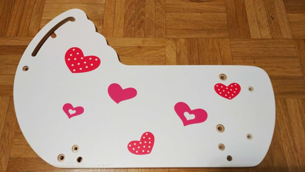 Drewniany wózek dla lalek Ecotoys w serduszka