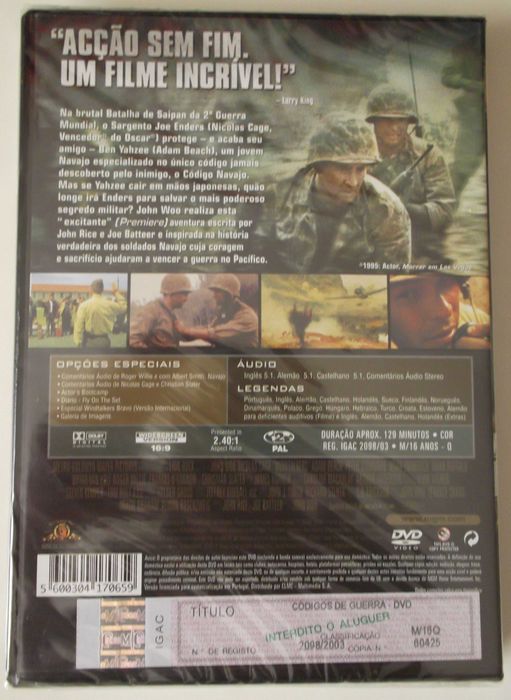 Filme em DVD Códigos de Guerra