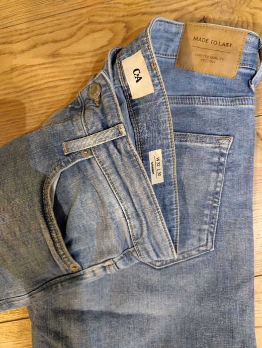 jeansy jasne C&A straight fit W32 L30