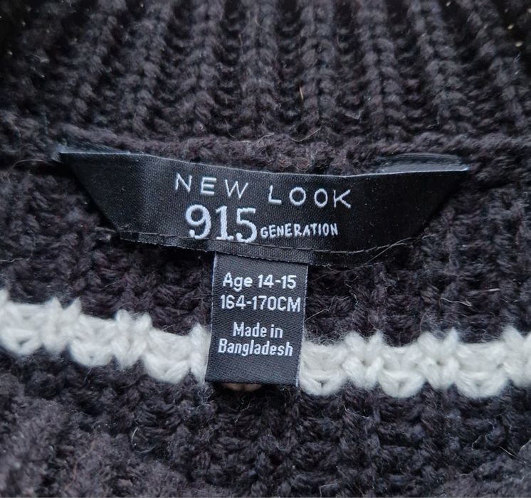 Sweter w paski biało-czarne roz.164-170 New Look