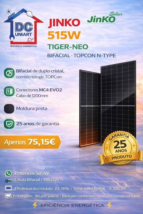 Jinko 515W TIGER-NEO-54HL4M-BDV-25Y