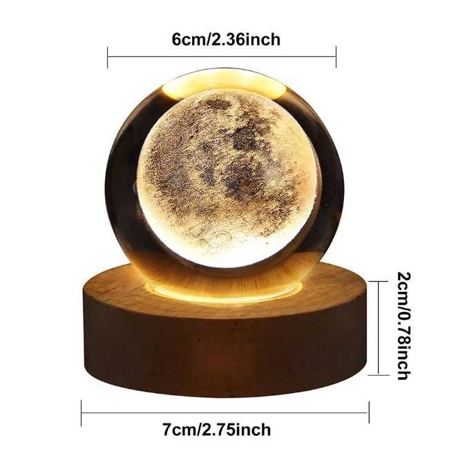 Lâmpada de Cristal com Gravação Do espaço Abajur 3D NOVO ENVIO GRÁTIS