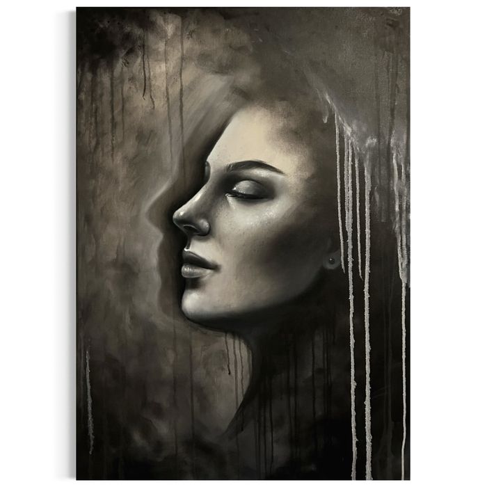 Nowoczesny portret kobiety Noir. Monochromatyczny