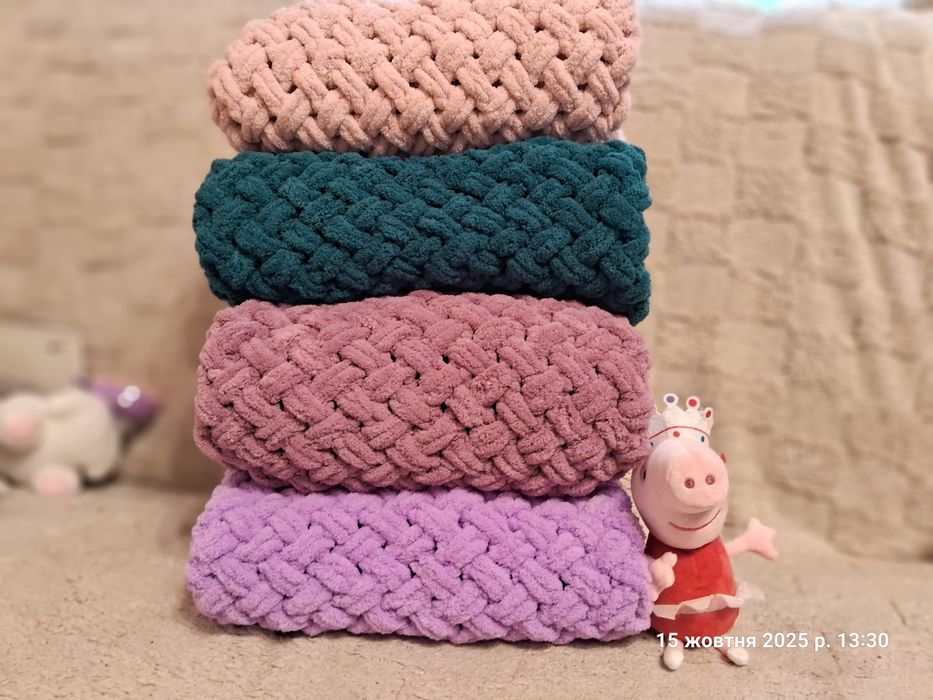 Плюшевий плед ручної роботи