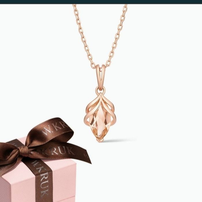 Naszyjnik W.Kruk Balerina różowe srebro 925