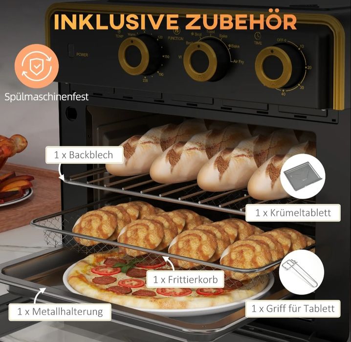 Wielofunkcyjny mini piekarnik Air Fryer 7 trybów 20L 1400W