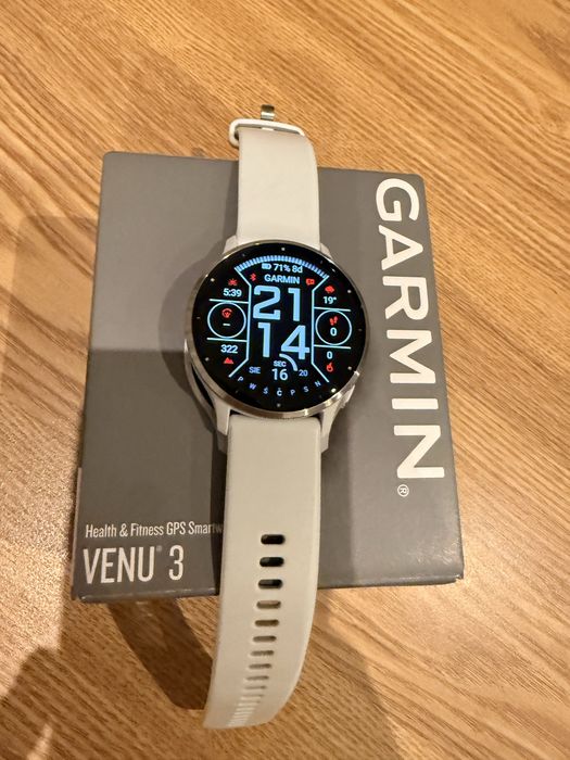 Garmin Venu 3 Czarny 45mm / AMOLED / Stan BDB / Pudełko / Gwarancja