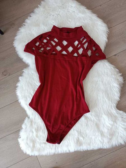 piękne bordowe body  S M
