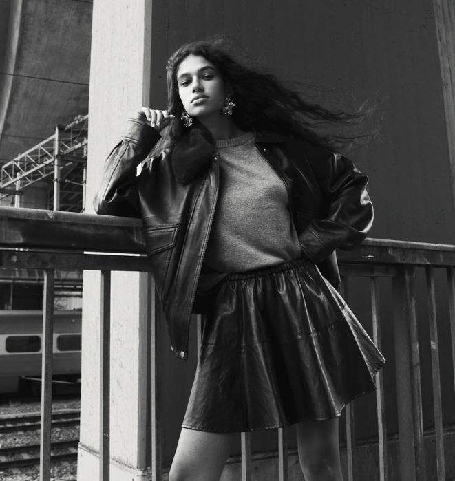 Міні спідниця h&m шкіра розмір L