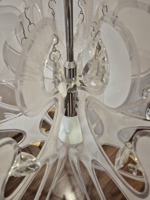 Piękna lampa sufitowa wisząca z kryształkami,stan idealny