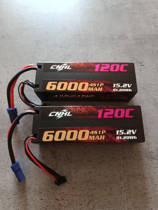 nowe akumulatory lipo cnhl 4s 15.2v 6000mah 120c lihv komplet 2 szt rc