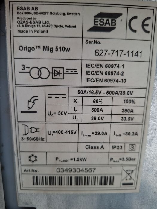 Spawarka migomat Esab 510W