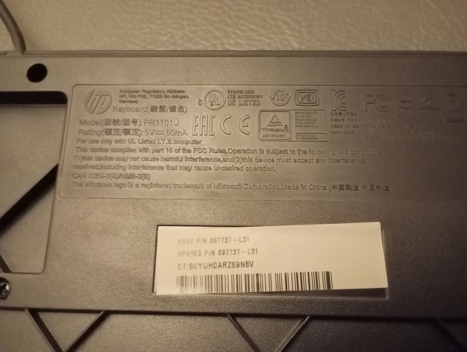 Klawiatura HP model PR1101U sprawna