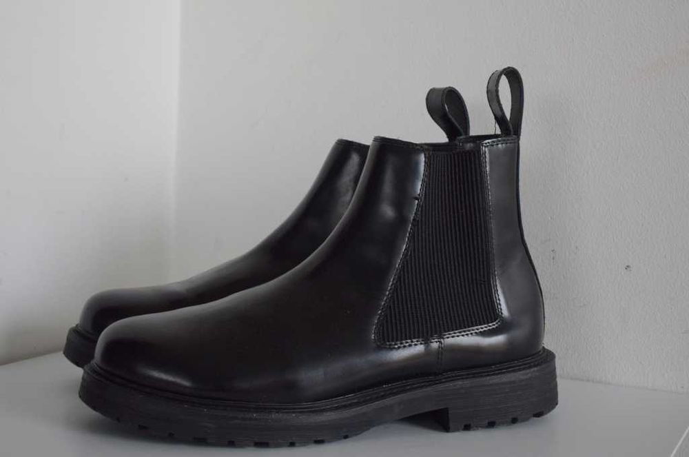 Diesel skórzane buty zimowe botki czarne 45