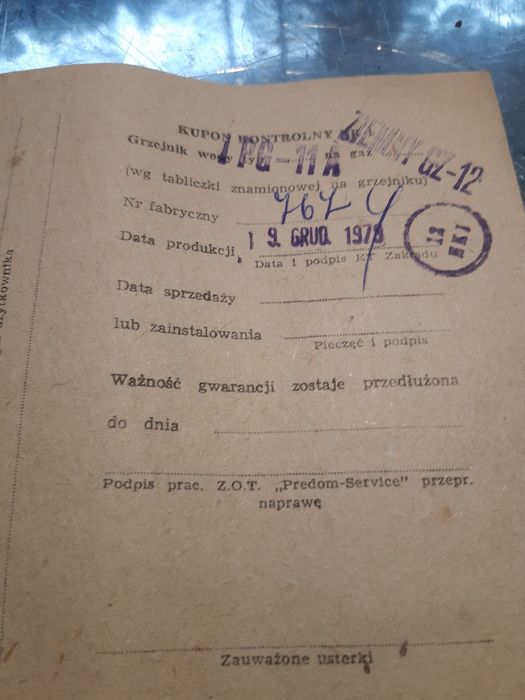 Piecyk gazowy termet pg 11