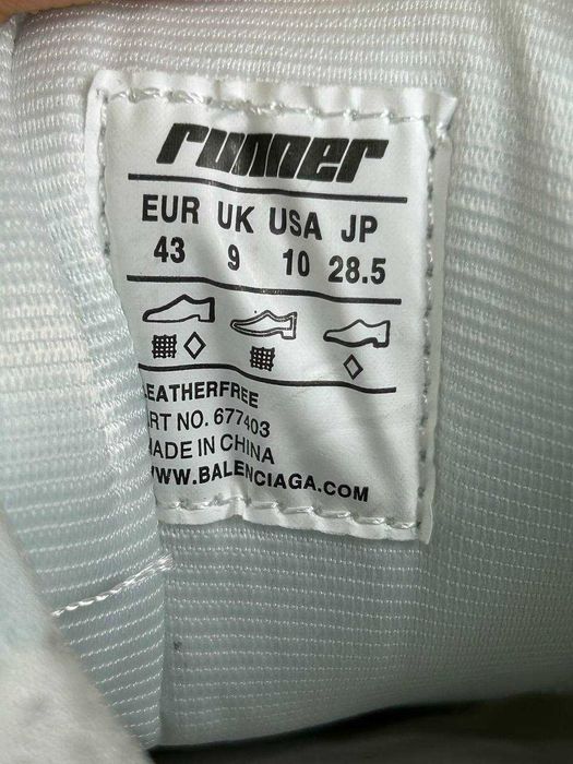BALENCIAGA Runner кроссовки белые кеди кеды кросівки білі 43 41 40 39