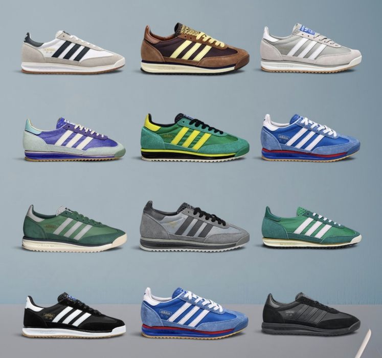 р36-45 Кросівки Adidas Sl 72 Black White Grey Blue Yellow Green
