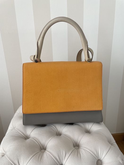 Torebka torba Max Mara MaxMara Nude szara musztardowy duża