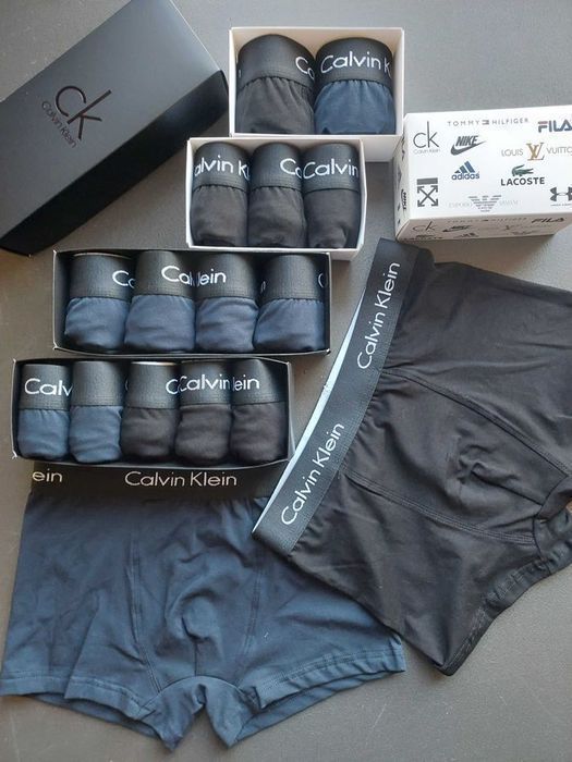Чоловічі боксери CK Modern Black (чорні, сині). Мужские трусы