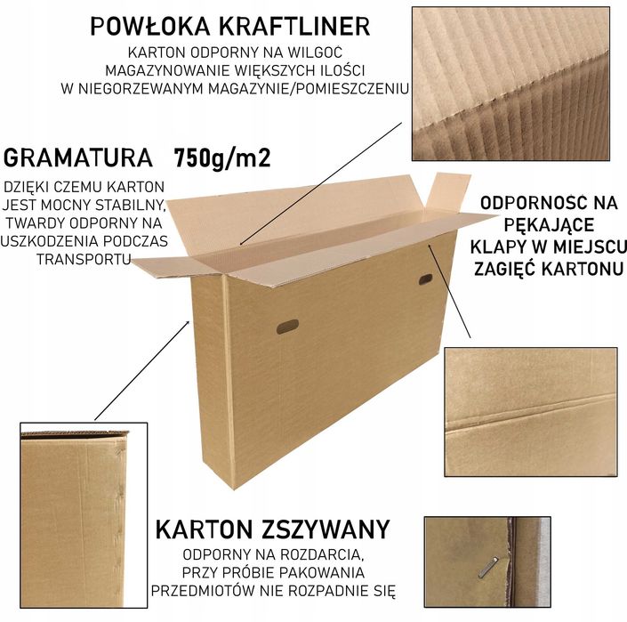 Karton Pudło Opakowanie Na Rower 26/28 1490x200x790mm Mocny 750g/m2