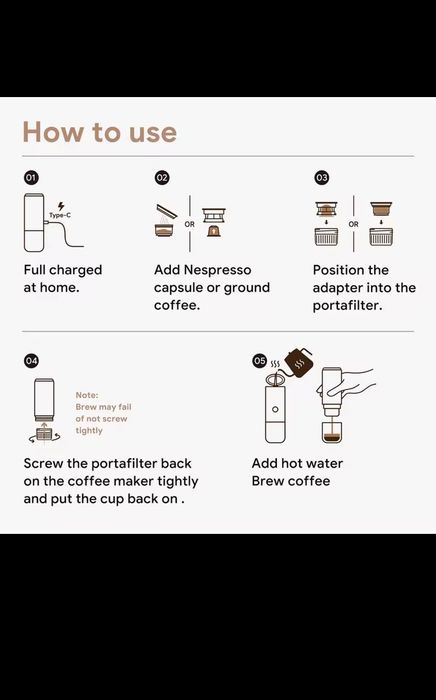 Портативная аккумуляторная кофемашина