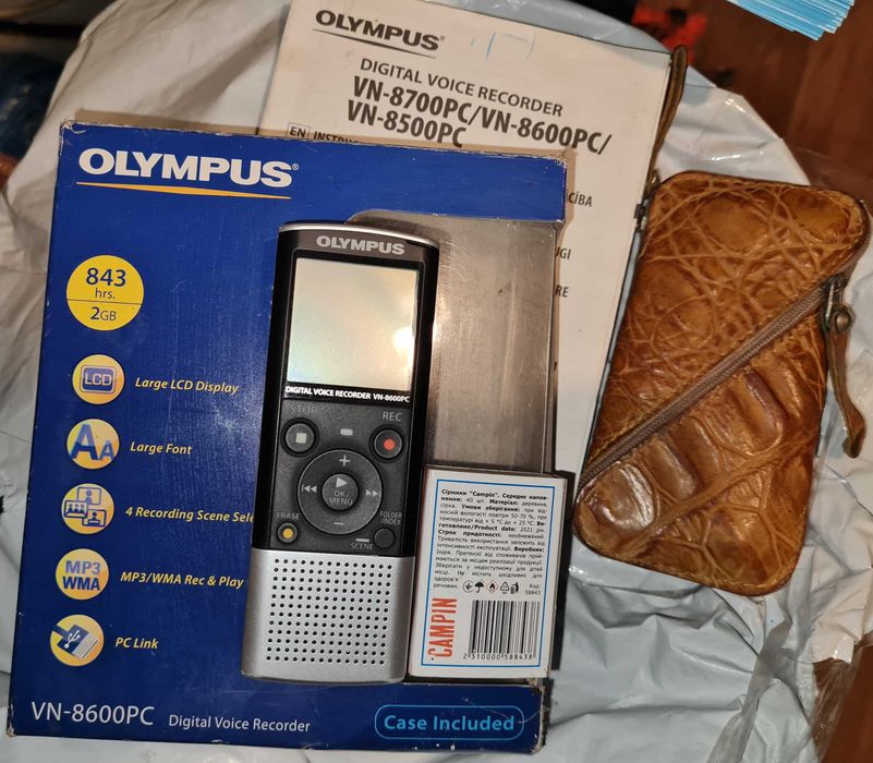 Диктофон Olympus VN-8600PC 2GB, 843 год запису, відмінний стан