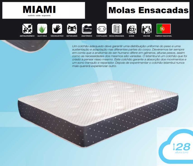 Colchões de Casal - Viscoelástico, Molas Ensacadas todas as medidas.