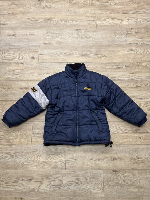 Granatowa ciepła zimowa dwustronna vintage lata 90. kurtka XS FUBU