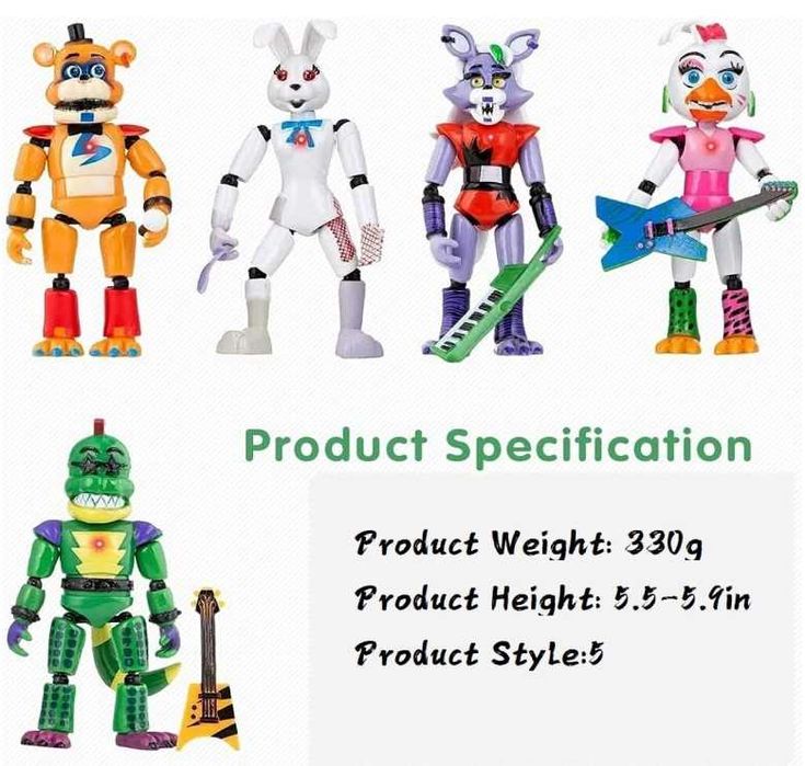 Набір фігурок Five Nights at Freddy's Security Breach 5 шт FNAF 14см