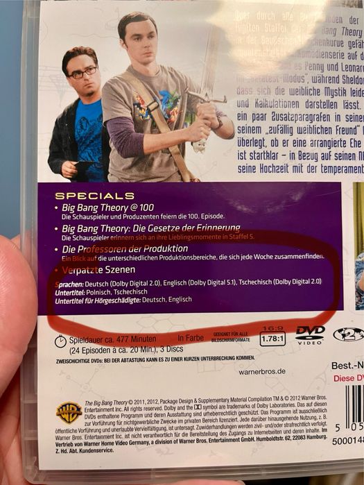 Big Bang Theory, zestaw BDB na DVD