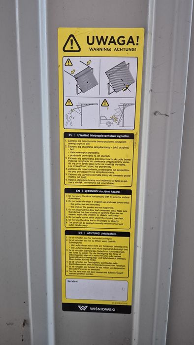 Brama garażowa Wiśniowski uchylna 233 x 235cm nowa kompletna