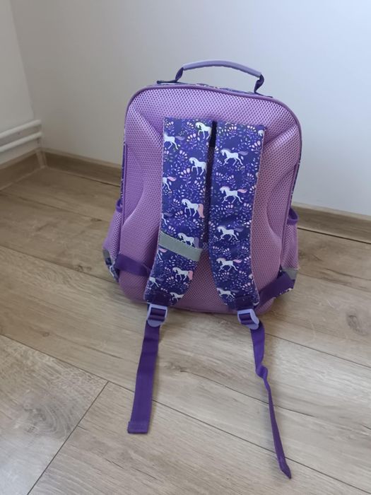 Plecak i piórnik, zestaw, konie, kl.1-3,  fioletowy