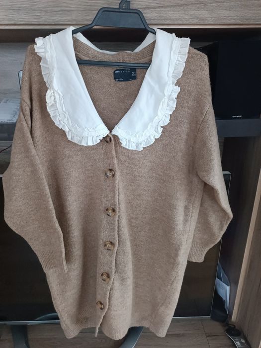 Kardigan, sweter długi, ciepły, M