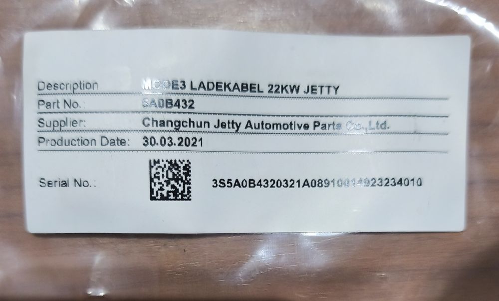 Cabo de Carregamento 11Kw 16A Tipo 2 EV