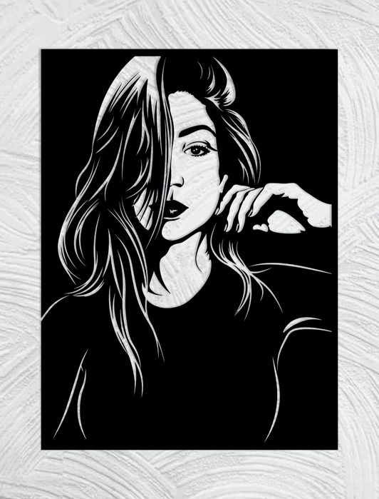 Obraz panel 3D kobieta.  Obraz z drewna. Zmysłowy.